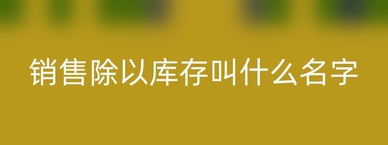 销售除以库存叫什么名字