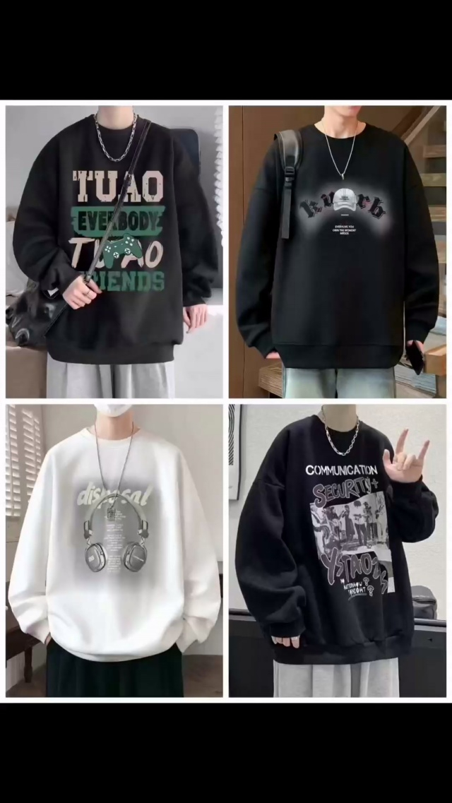 春秋新款高克重潮牌印