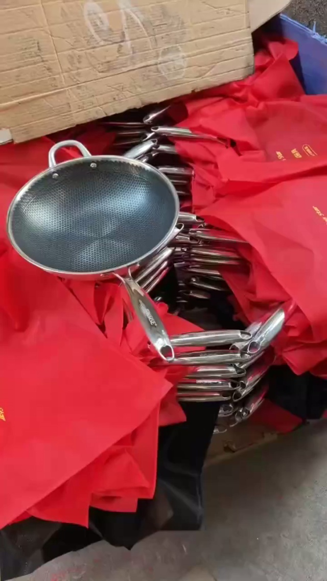 34三层钢全屏炒锅，