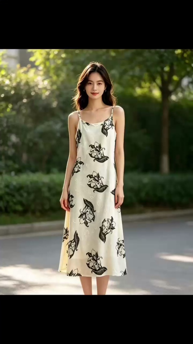 小整款缎面吊带连衣裙