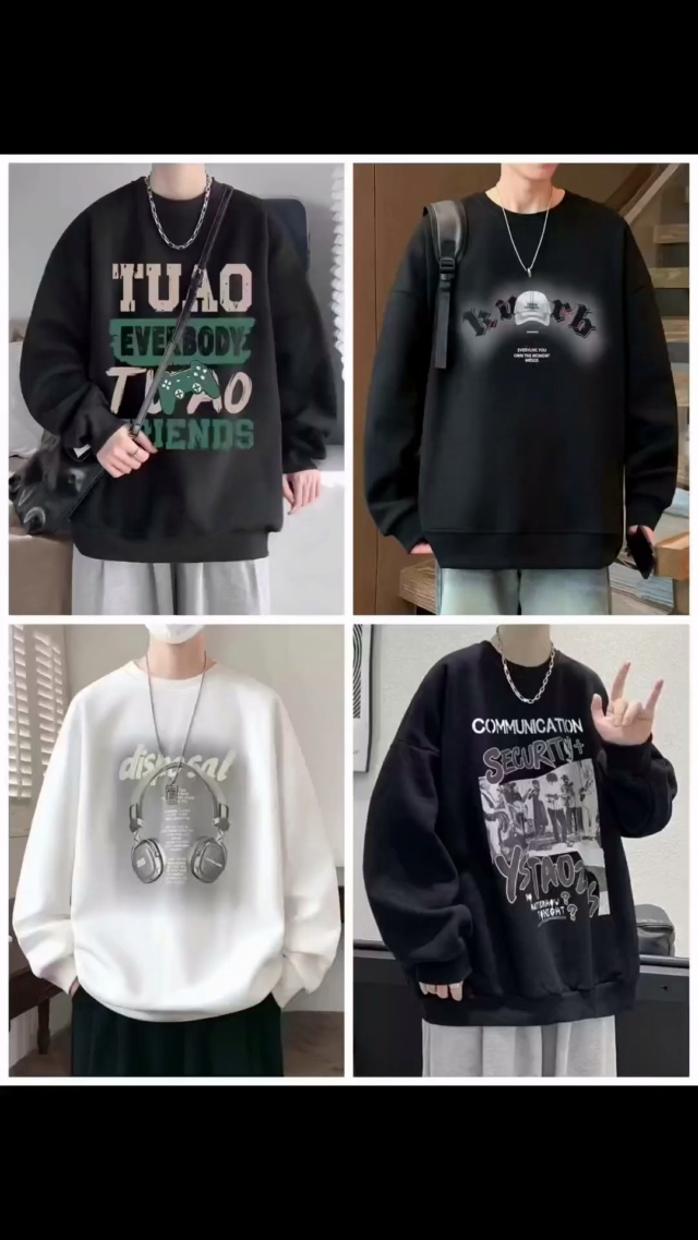 春秋新款高克重潮牌印