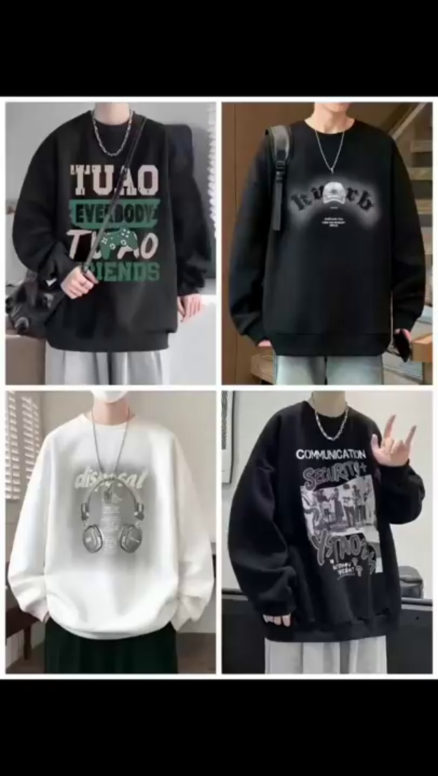 春秋新款高克重潮牌印