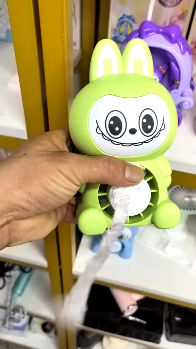 卡通桌面手持风扇带小